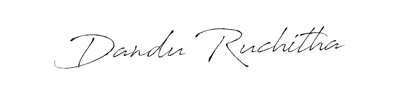 How to make Dandu Ruchitha name signature. Use Antro_Vectra style for creating short signs online. This is the latest handwritten sign. Dandu Ruchitha signature style 6 images and pictures png