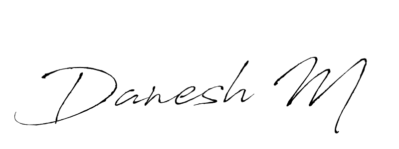 How to make Danesh M name signature. Use Antro_Vectra style for creating short signs online. This is the latest handwritten sign. Danesh M signature style 6 images and pictures png