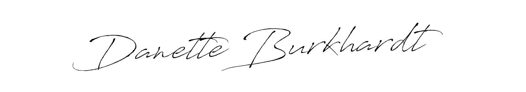 Design your own signature with our free online signature maker. With this signature software, you can create a handwritten (Antro_Vectra) signature for name Danette Burkhardt. Danette Burkhardt signature style 6 images and pictures png