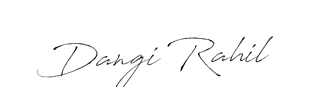 Antro_Vectra is a professional signature style that is perfect for those who want to add a touch of class to their signature. It is also a great choice for those who want to make their signature more unique. Get Dangi Rahil name to fancy signature for free. Dangi Rahil signature style 6 images and pictures png