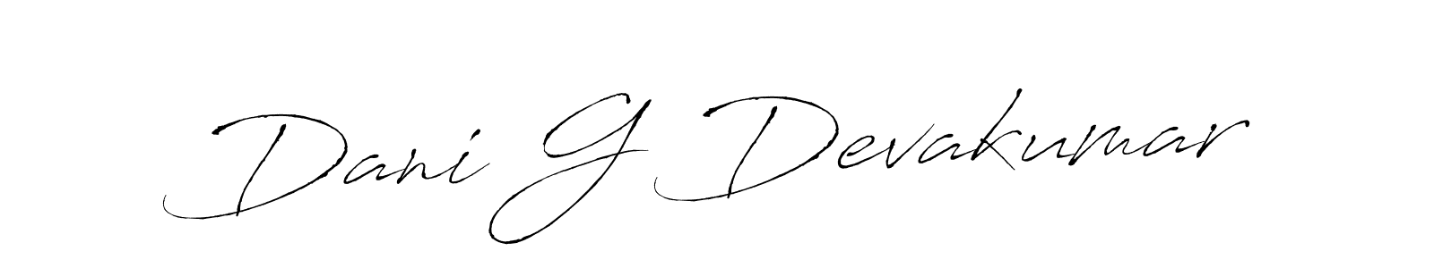 Dani G Devakumar stylish signature style. Best Handwritten Sign (Antro_Vectra) for my name. Handwritten Signature Collection Ideas for my name Dani G Devakumar. Dani G Devakumar signature style 6 images and pictures png