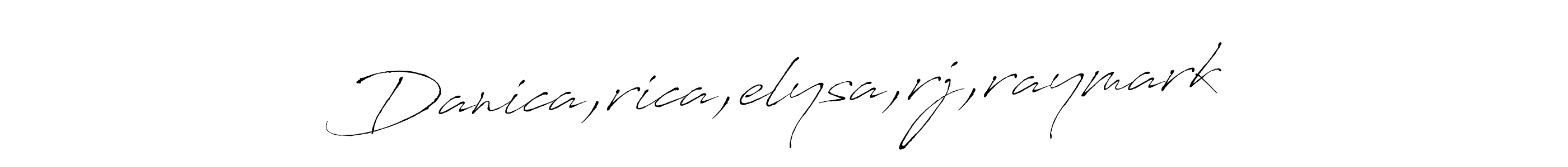 Make a beautiful signature design for name Danica,rica,elysa,rj,raymark. With this signature (Antro_Vectra) style, you can create a handwritten signature for free. Danica,rica,elysa,rj,raymark signature style 6 images and pictures png