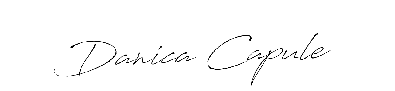 if you are searching for the best signature style for your name Danica Capule. so please give up your signature search. here we have designed multiple signature styles  using Antro_Vectra. Danica Capule signature style 6 images and pictures png