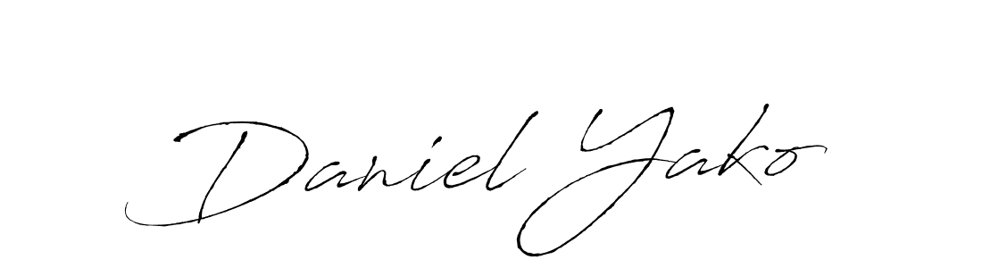 How to make Daniel Yako name signature. Use Antro_Vectra style for creating short signs online. This is the latest handwritten sign. Daniel Yako signature style 6 images and pictures png