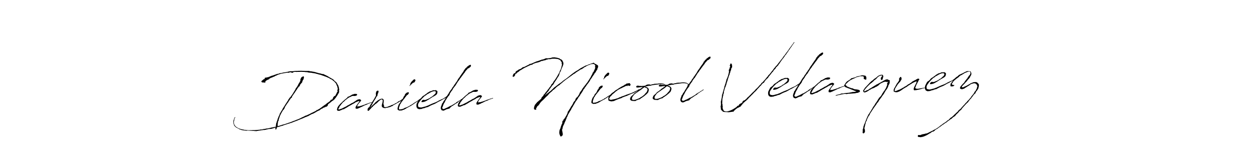 The best way (Antro_Vectra) to make a short signature is to pick only two or three words in your name. The name Daniela Nicool Velasquez include a total of six letters. For converting this name. Daniela Nicool Velasquez signature style 6 images and pictures png