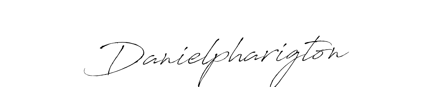 Make a beautiful signature design for name Danielpharigton. With this signature (Antro_Vectra) style, you can create a handwritten signature for free. Danielpharigton signature style 6 images and pictures png