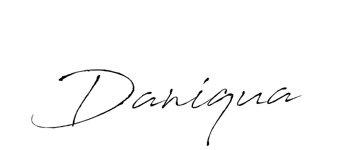 Design your own signature with our free online signature maker. With this signature software, you can create a handwritten (Antro_Vectra) signature for name Daniqua. Daniqua signature style 6 images and pictures png