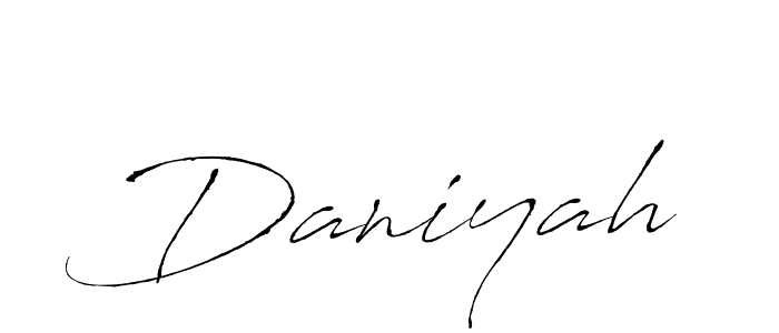 Daniyah stylish signature style. Best Handwritten Sign (Antro_Vectra) for my name. Handwritten Signature Collection Ideas for my name Daniyah. Daniyah signature style 6 images and pictures png