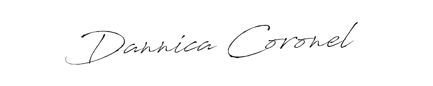 How to make Dannica Coronel name signature. Use Antro_Vectra style for creating short signs online. This is the latest handwritten sign. Dannica Coronel signature style 6 images and pictures png