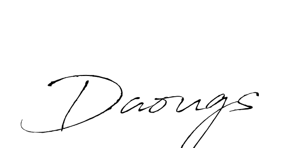 Use a signature maker to create a handwritten signature online. With this signature software, you can design (Antro_Vectra) your own signature for name Daougs. Daougs signature style 6 images and pictures png