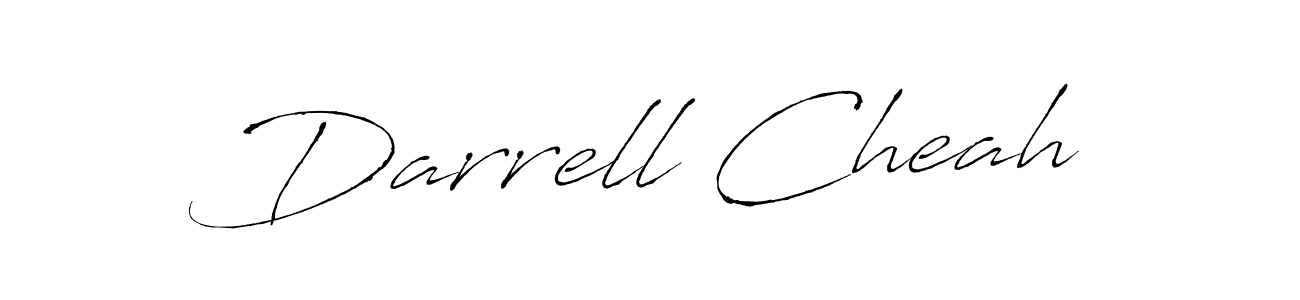 How to make Darrell Cheah name signature. Use Antro_Vectra style for creating short signs online. This is the latest handwritten sign. Darrell Cheah signature style 6 images and pictures png