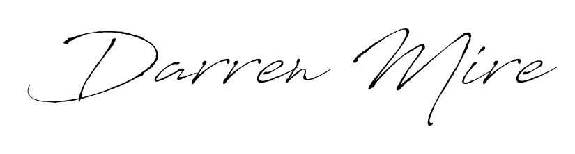 Darren Mire stylish signature style. Best Handwritten Sign (Antro_Vectra) for my name. Handwritten Signature Collection Ideas for my name Darren Mire. Darren Mire signature style 6 images and pictures png