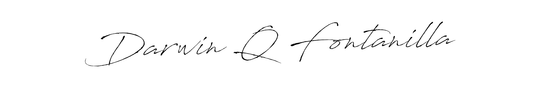 How to make Darwin Q Fontanilla name signature. Use Antro_Vectra style for creating short signs online. This is the latest handwritten sign. Darwin Q Fontanilla signature style 6 images and pictures png