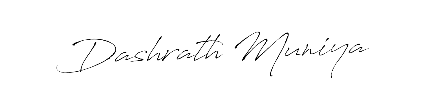 How to make Dashrath Muniya name signature. Use Antro_Vectra style for creating short signs online. This is the latest handwritten sign. Dashrath Muniya signature style 6 images and pictures png