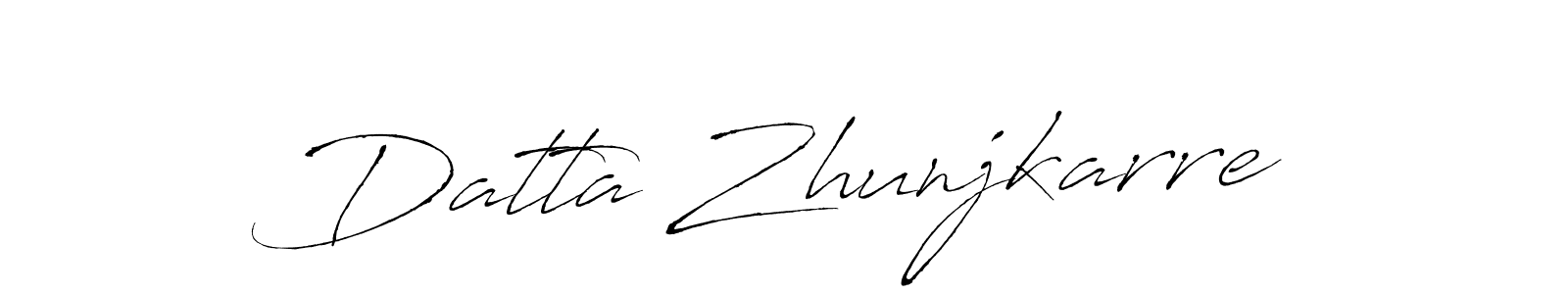 You should practise on your own different ways (Antro_Vectra) to write your name (Datta Zhunjkarre) in signature. don't let someone else do it for you. Datta Zhunjkarre signature style 6 images and pictures png