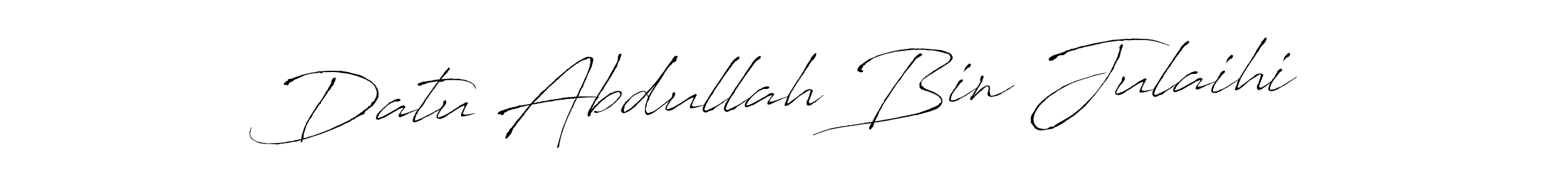 The best way (Antro_Vectra) to make a short signature is to pick only two or three words in your name. The name Datu Abdullah Bin Julaihi include a total of six letters. For converting this name. Datu Abdullah Bin Julaihi signature style 6 images and pictures png