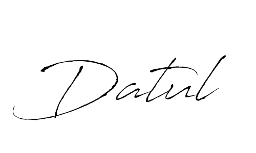 Design your own signature with our free online signature maker. With this signature software, you can create a handwritten (Antro_Vectra) signature for name Datul. Datul signature style 6 images and pictures png