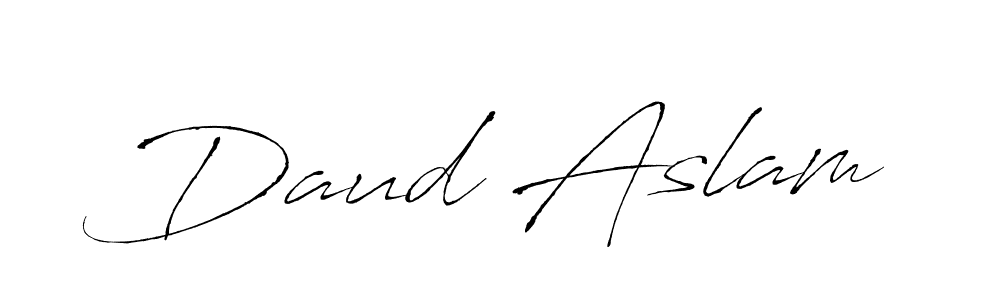 The best way (Antro_Vectra) to make a short signature is to pick only two or three words in your name. The name Daud Aslam include a total of six letters. For converting this name. Daud Aslam signature style 6 images and pictures png