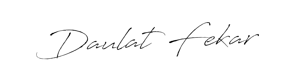How to make Daulat Fekar name signature. Use Antro_Vectra style for creating short signs online. This is the latest handwritten sign. Daulat Fekar signature style 6 images and pictures png