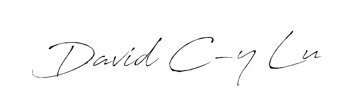 The best way (Antro_Vectra) to make a short signature is to pick only two or three words in your name. The name David C-y Lu include a total of six letters. For converting this name. David C-y Lu signature style 6 images and pictures png