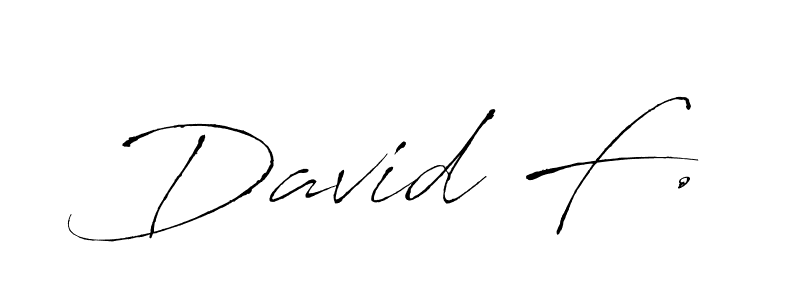 The best way (Antro_Vectra) to make a short signature is to pick only two or three words in your name. The name David F. include a total of six letters. For converting this name. David F. signature style 6 images and pictures png