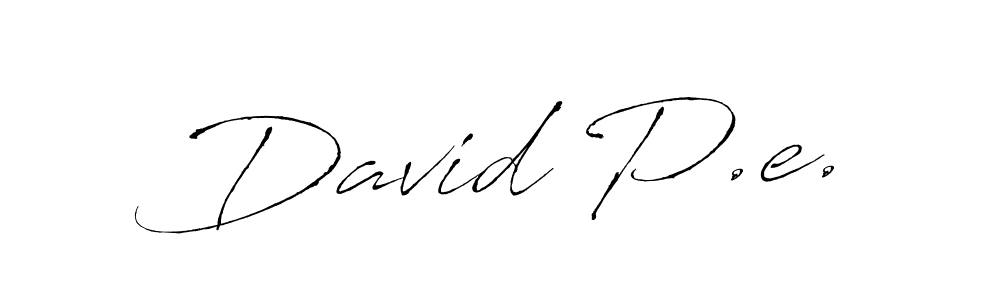 How to make David P.e. name signature. Use Antro_Vectra style for creating short signs online. This is the latest handwritten sign. David P.e. signature style 6 images and pictures png