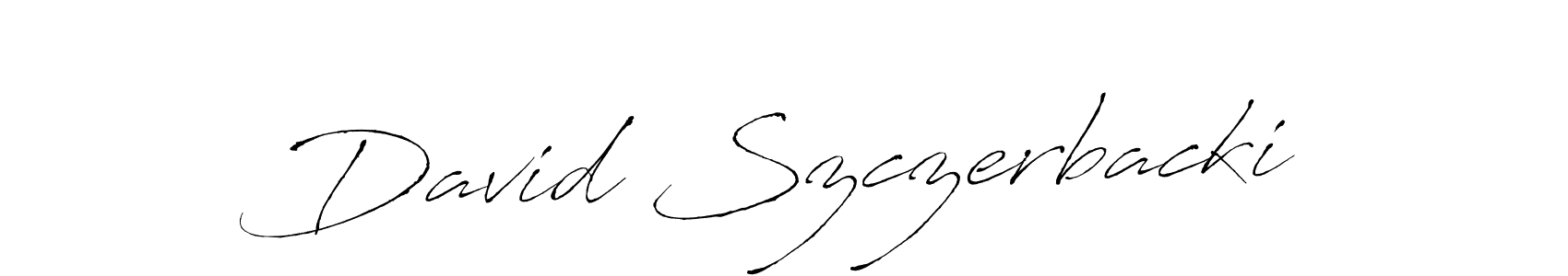 How to make David Szczerbacki name signature. Use Antro_Vectra style for creating short signs online. This is the latest handwritten sign. David Szczerbacki signature style 6 images and pictures png