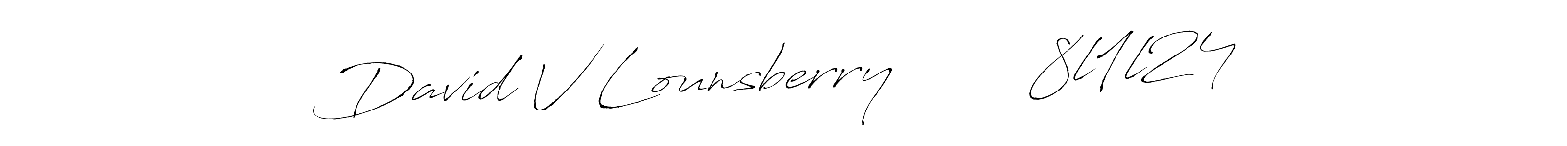 How to make David V Lounsberry        8l1l24 signature? Antro_Vectra is a professional autograph style. Create handwritten signature for David V Lounsberry        8l1l24 name. David V Lounsberry        8l1l24 signature style 6 images and pictures png