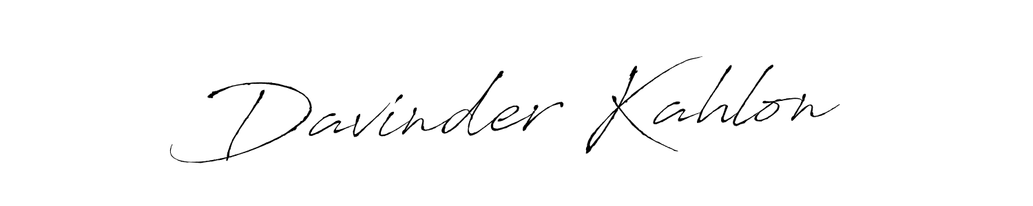 How to make Davinder Kahlon name signature. Use Antro_Vectra style for creating short signs online. This is the latest handwritten sign. Davinder Kahlon signature style 6 images and pictures png