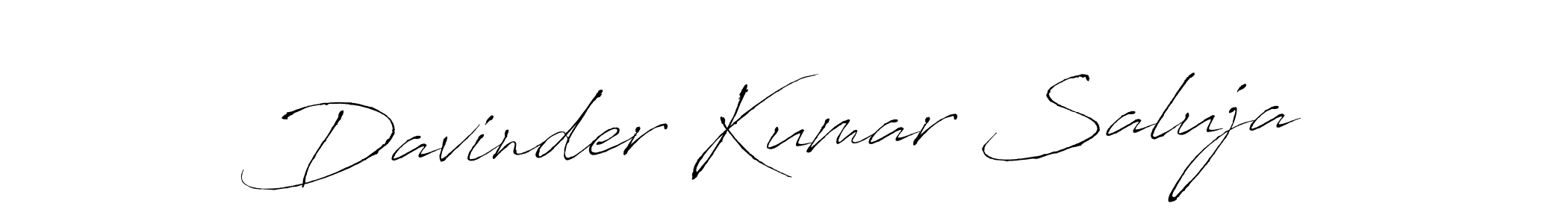 Make a beautiful signature design for name Davinder Kumar Saluja. With this signature (Antro_Vectra) style, you can create a handwritten signature for free. Davinder Kumar Saluja signature style 6 images and pictures png