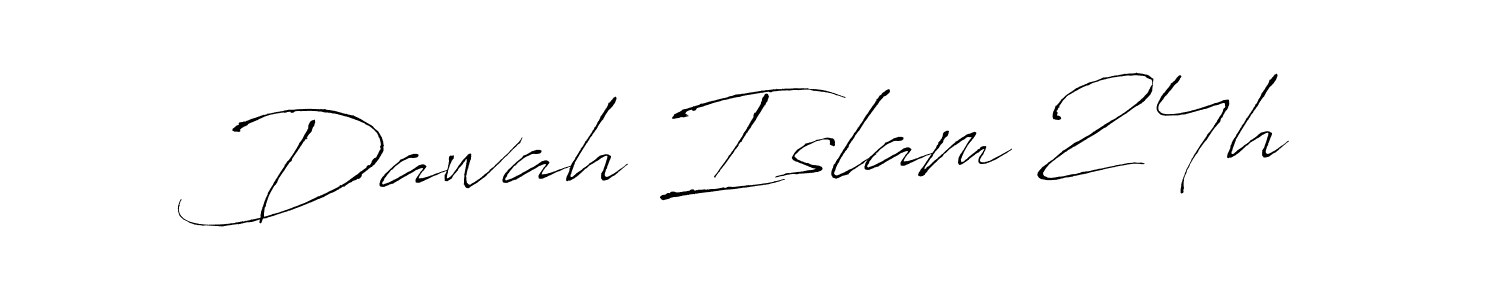 Design your own signature with our free online signature maker. With this signature software, you can create a handwritten (Antro_Vectra) signature for name Dawah Islam 24h. Dawah Islam 24h signature style 6 images and pictures png