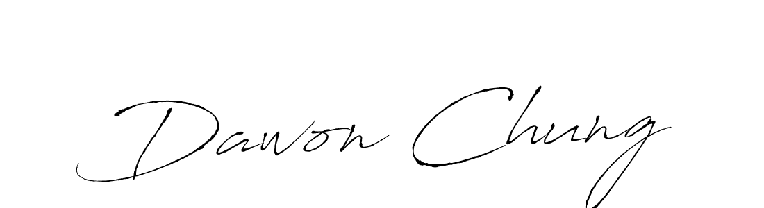Use a signature maker to create a handwritten signature online. With this signature software, you can design (Antro_Vectra) your own signature for name Dawon Chung. Dawon Chung signature style 6 images and pictures png