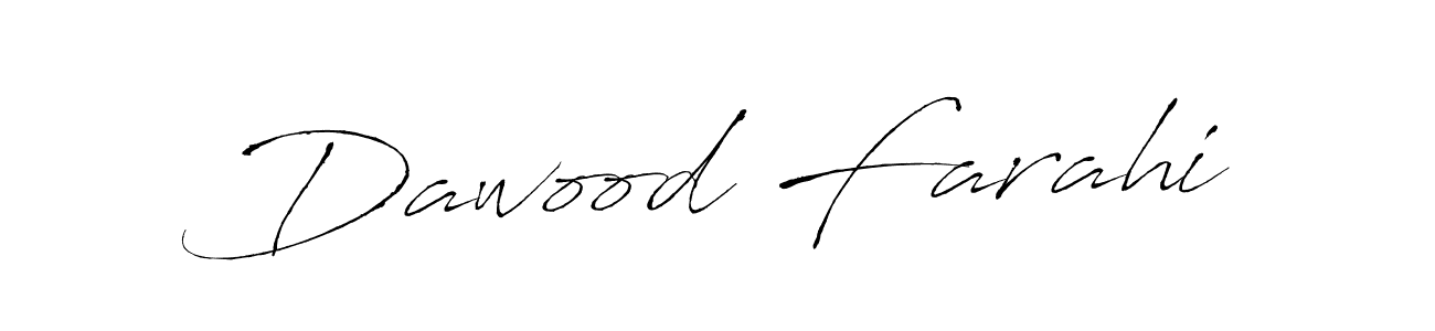 Design your own signature with our free online signature maker. With this signature software, you can create a handwritten (Antro_Vectra) signature for name Dawood Farahi. Dawood Farahi signature style 6 images and pictures png