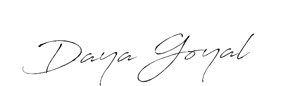 Daya Goyal stylish signature style. Best Handwritten Sign (Antro_Vectra) for my name. Handwritten Signature Collection Ideas for my name Daya Goyal. Daya Goyal signature style 6 images and pictures png