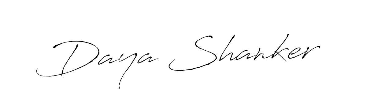 Make a beautiful signature design for name Daya Shanker. With this signature (Antro_Vectra) style, you can create a handwritten signature for free. Daya Shanker signature style 6 images and pictures png