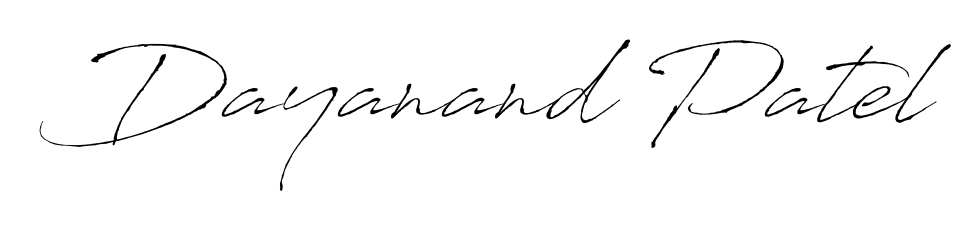 Create your official email sign-off with Dayanand Patel name in Antro_Vectra style. Crisp, clean, and perfectly legible across all screens. Dayanand Patel signature style 6 images and pictures png