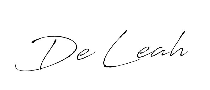 Create a beautiful signature design for name De Leah. With this signature (Antro_Vectra) fonts, you can make a handwritten signature for free. De Leah signature style 6 images and pictures png