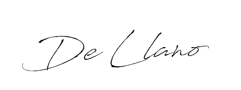 Create a beautiful signature design for name De Llano. With this signature (Antro_Vectra) fonts, you can make a handwritten signature for free. De Llano signature style 6 images and pictures png