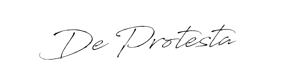 Design your own signature with our free online signature maker. With this signature software, you can create a handwritten (Antro_Vectra) signature for name De Protesta. De Protesta signature style 6 images and pictures png