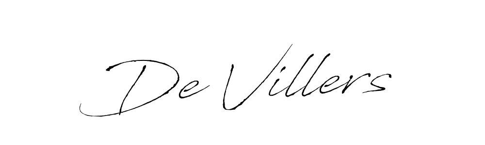 Make a beautiful signature design for name De Villers. With this signature (Antro_Vectra) style, you can create a handwritten signature for free. De Villers signature style 6 images and pictures png