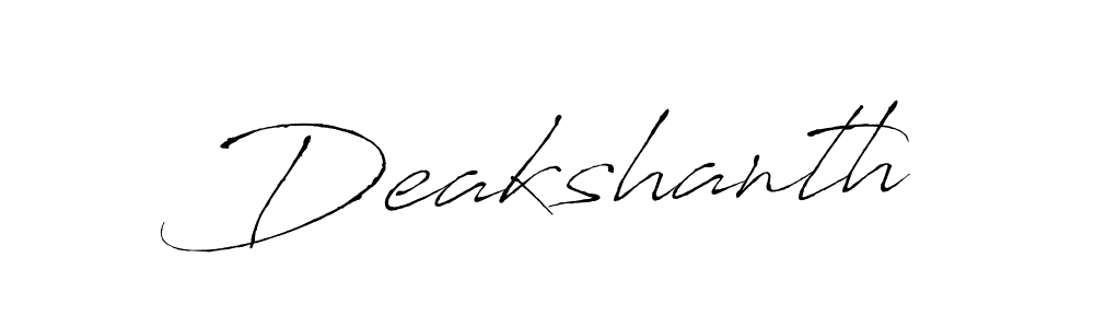 How to make Deakshanth name signature. Use Antro_Vectra style for creating short signs online. This is the latest handwritten sign. Deakshanth signature style 6 images and pictures png