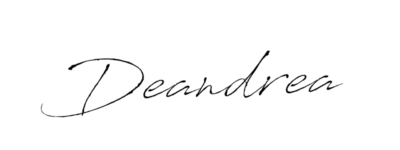 Deandrea stylish signature style. Best Handwritten Sign (Antro_Vectra) for my name. Handwritten Signature Collection Ideas for my name Deandrea. Deandrea signature style 6 images and pictures png