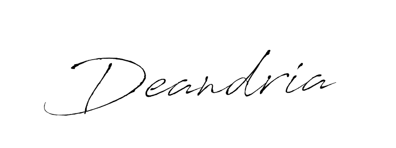 Design your own signature with our free online signature maker. With this signature software, you can create a handwritten (Antro_Vectra) signature for name Deandria. Deandria signature style 6 images and pictures png