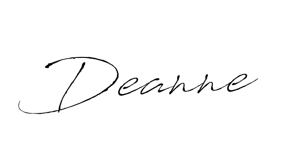 Create a beautiful signature design for name Deanne. With this signature (Antro_Vectra) fonts, you can make a handwritten signature for free. Deanne signature style 6 images and pictures png