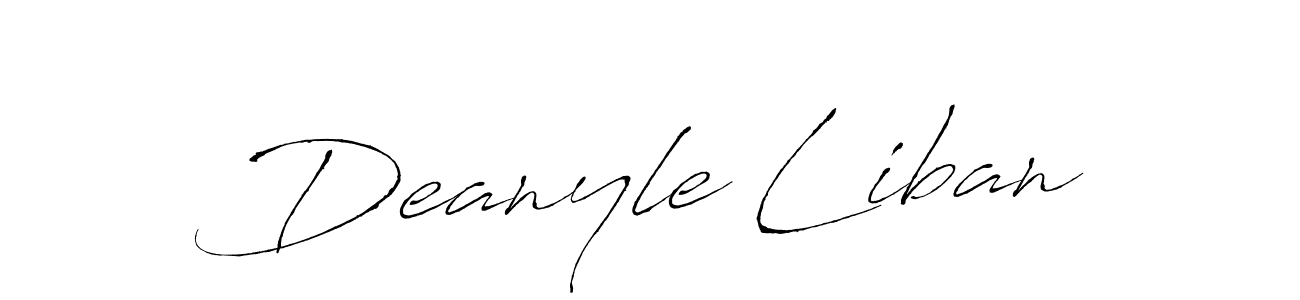 Deanyle Liban stylish signature style. Best Handwritten Sign (Antro_Vectra) for my name. Handwritten Signature Collection Ideas for my name Deanyle Liban. Deanyle Liban signature style 6 images and pictures png