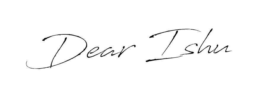 Similarly Antro_Vectra is the best handwritten signature design. Signature creator online .You can use it as an online autograph creator for name Dear Ishu. Dear Ishu signature style 6 images and pictures png