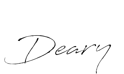 Make a beautiful signature design for name Deary. With this signature (Antro_Vectra) style, you can create a handwritten signature for free. Deary signature style 6 images and pictures png