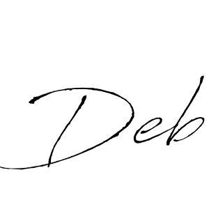 Deb stylish signature style. Best Handwritten Sign (Antro_Vectra) for my name. Handwritten Signature Collection Ideas for my name Deb. Deb signature style 6 images and pictures png