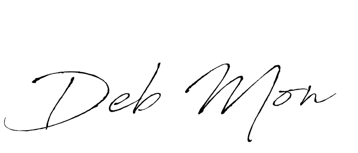 if you are searching for the best signature style for your name Deb Mon. so please give up your signature search. here we have designed multiple signature styles  using Antro_Vectra. Deb Mon signature style 6 images and pictures png