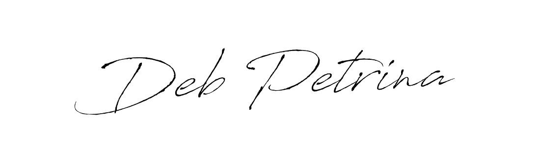 How to make Deb Petrina signature? Antro_Vectra is a professional autograph style. Create handwritten signature for Deb Petrina name. Deb Petrina signature style 6 images and pictures png